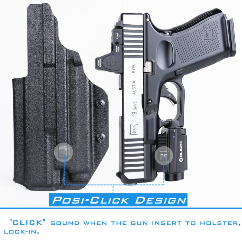 Glock G17 19 22 23 25 31 32 35 45 with Baldr S / Mini IWB Kydex Holster - Image 3