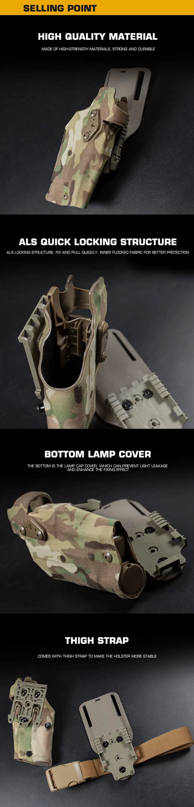 Tactical Holster for Glock Bearing Flashlight - Image 15