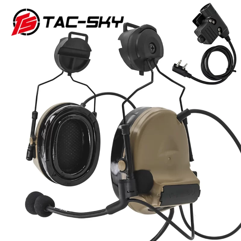 TAC -SKY COMTAC II Tactical Headset with ARC Rail Adapter Hearing Protection Airsoft Headphone Noise-cancelling Shooting Earmuff