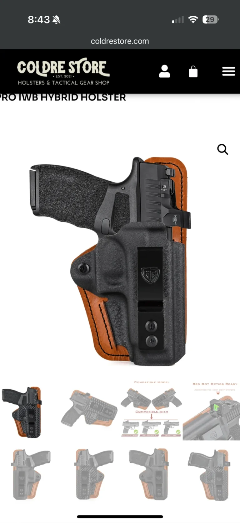 Springfield Hellcat Pro IWB Hybrid Holster photo review