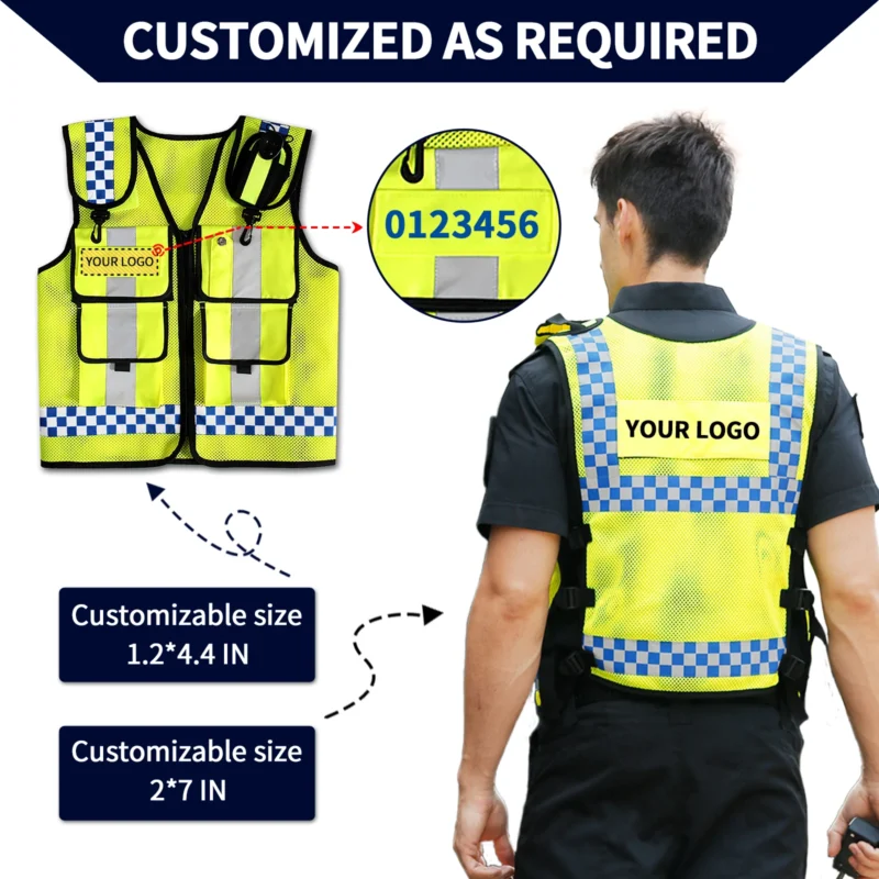 High Visibility Police Reflective Vest - Image 3