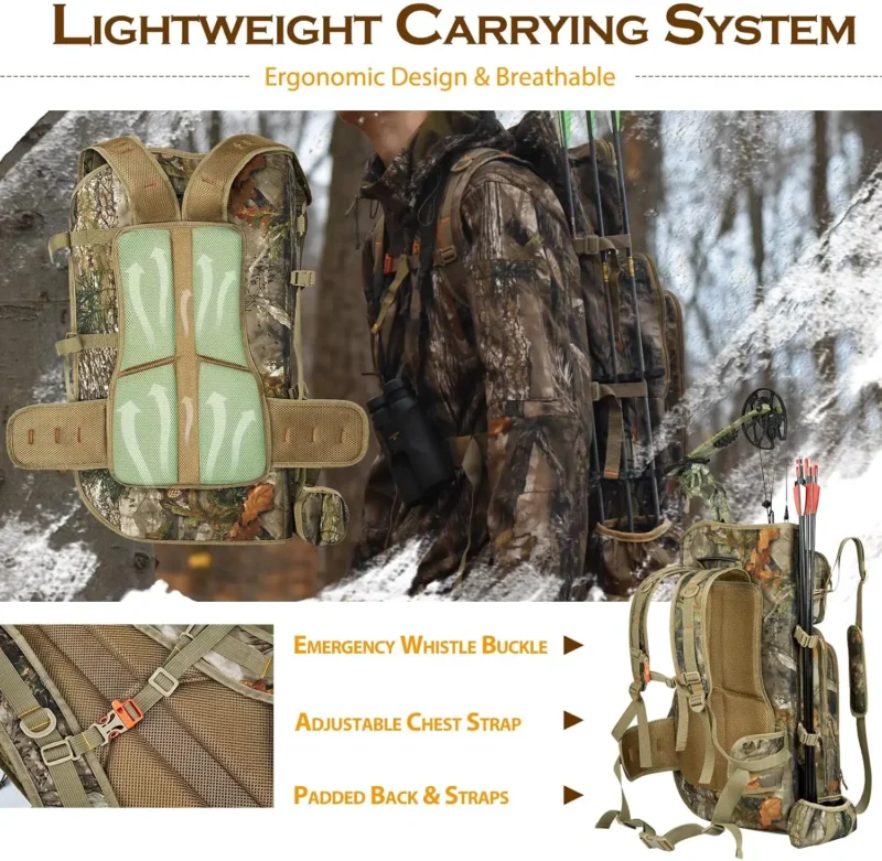 Tactical Hunting Backpack with Bow & Arrow Holder