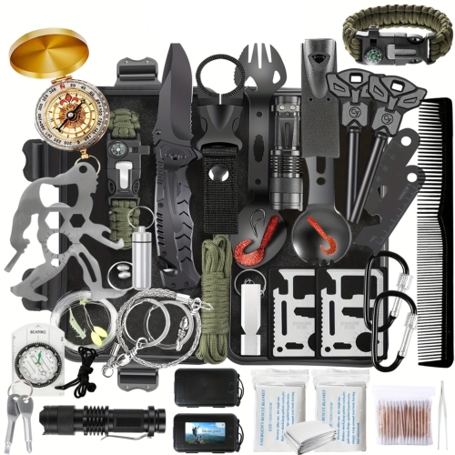 Multi-Tool Survival Kit: Emergency Camping & Outdoor Repair Kit for Hiking, Climbing, Boating, Gardening