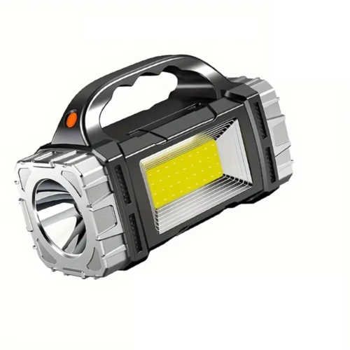 Multi Functional LED Flashlight - Brightness, 7 Modes, Solar/USB Rechargeable, Waterproof, for Camping and Outdoor Lighting