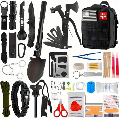 Multi-Tool Survival Kit: Emergency Camping & Outdoor Repair Kit for Hiking, Climbing, Boating, Gardening