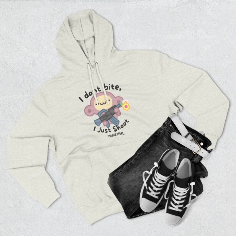 Cute Monkey Graphic Hoodie - 'I Don't Bite, I Just Shoot' - Image 23