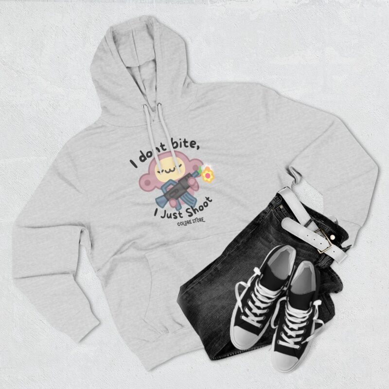 Cute Monkey Graphic Hoodie - 'I Don't Bite, I Just Shoot' - Image 11