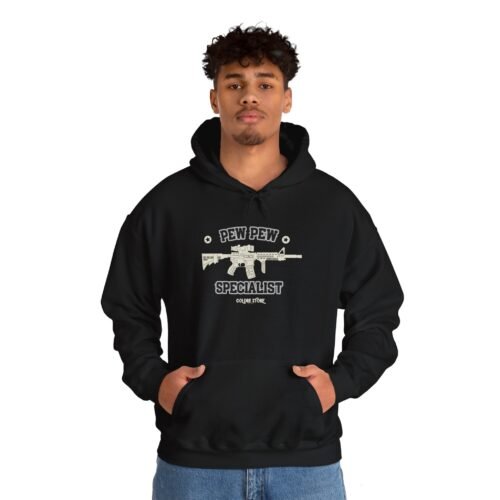 Pew Pew Specialist Hoodie for Gun Enthusiasts