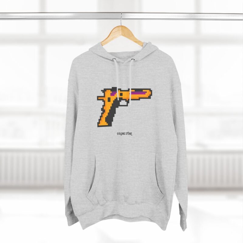 Retro Gamer Three-Panel Fleece Hoodie - Pixel Art Design - Image 12