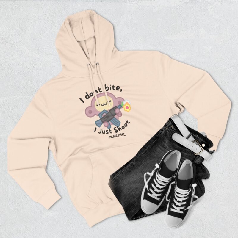 Cute Monkey Graphic Hoodie - 'I Don't Bite, I Just Shoot' - Image 3