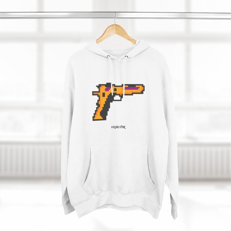 Retro Gamer Three-Panel Fleece Hoodie - Pixel Art Design - Image 8