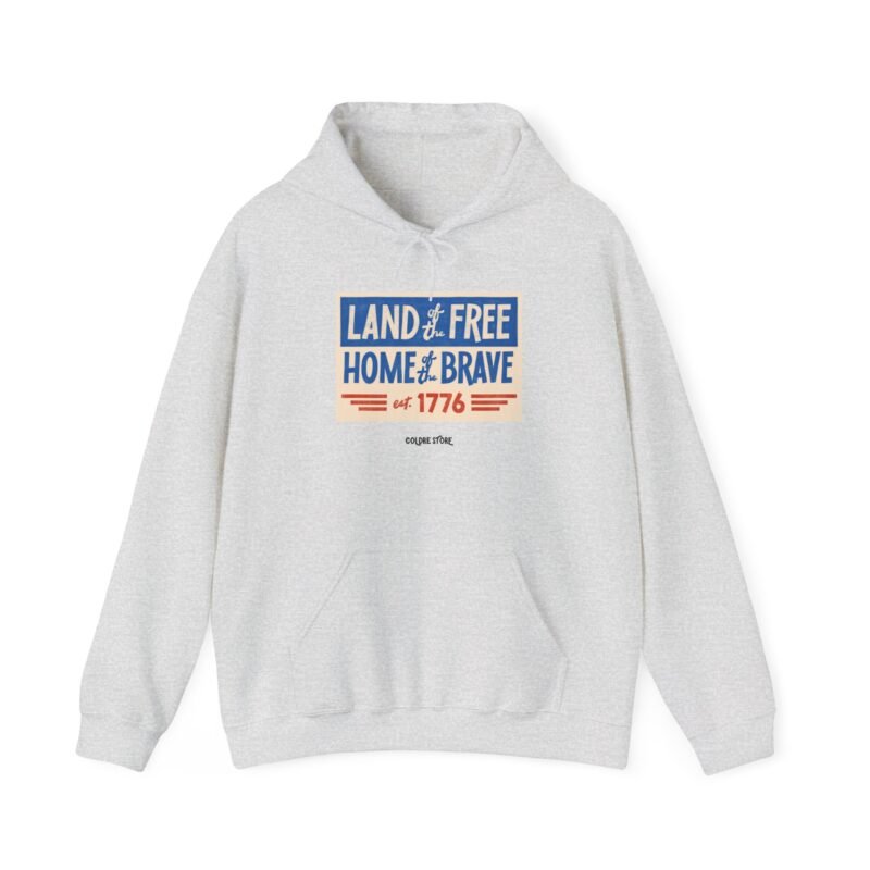 Patriotic Unisex Hoodie - LAND OF FREE, HOME OF BRAVE Est. 1776 - Image 9