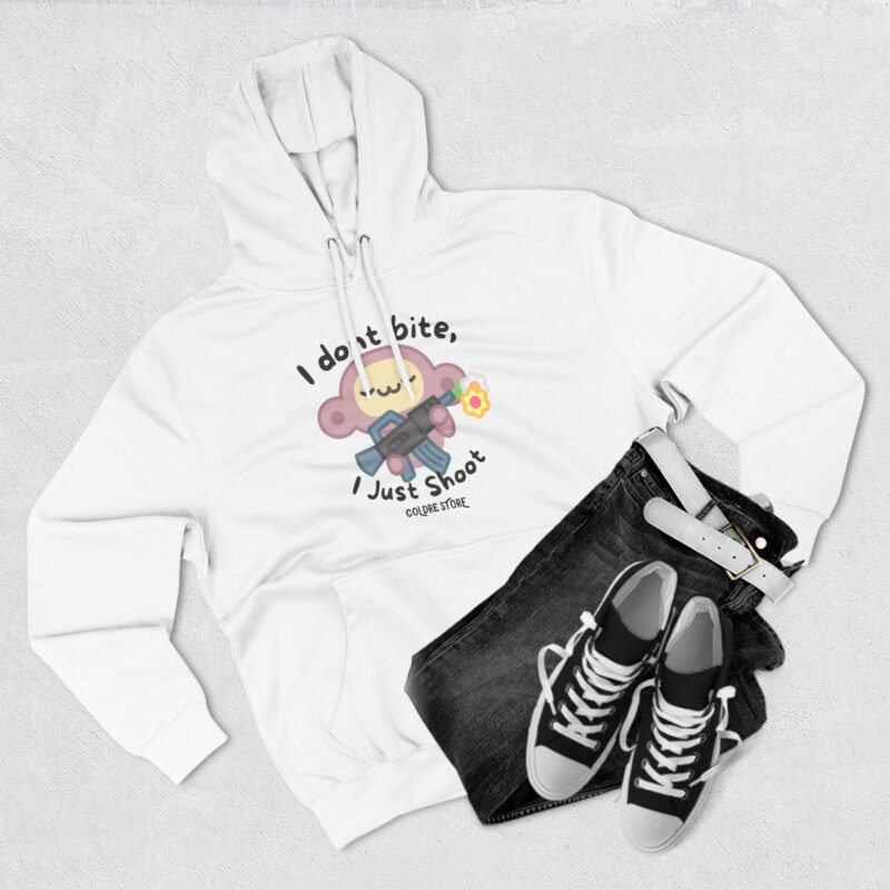 Cute Monkey Graphic Hoodie - 'I Don't Bite, I Just Shoot' - Image 7