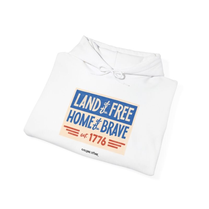 Patriotic Unisex Hoodie - LAND OF FREE, HOME OF BRAVE Est. 1776 - Image 8