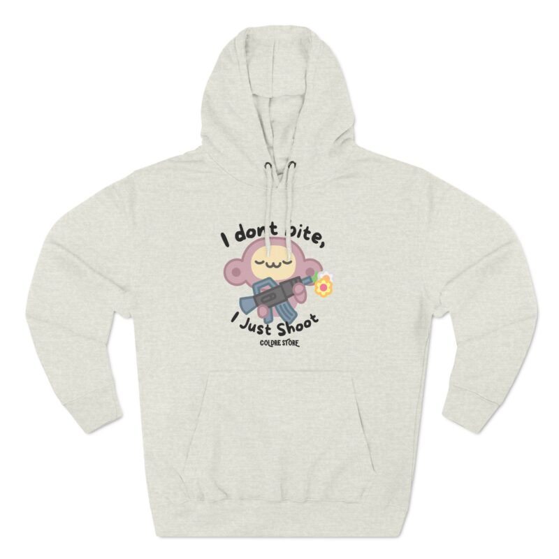 Cute Monkey Graphic Hoodie - 'I Don't Bite, I Just Shoot' - Image 21