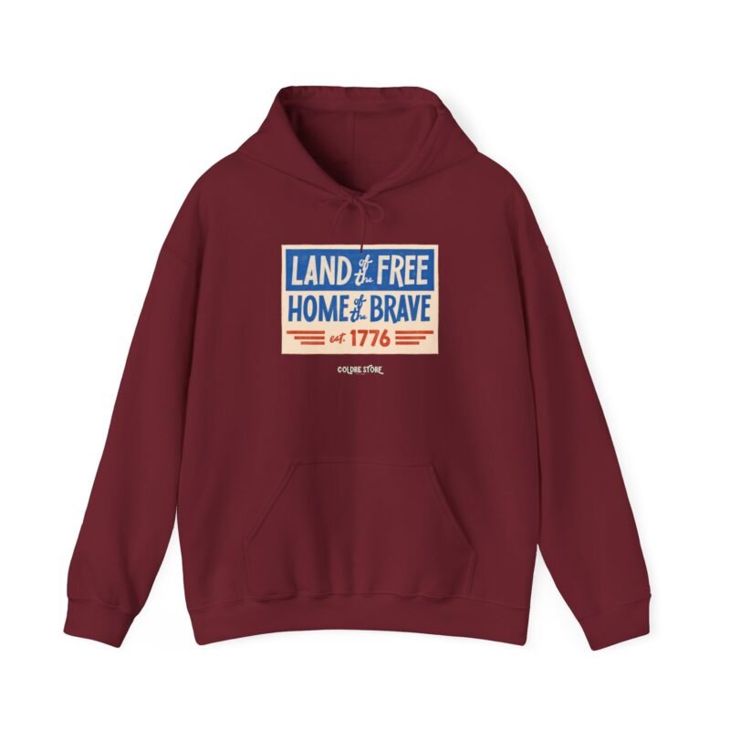 Patriotic Unisex Hoodie - LAND OF FREE, HOME OF BRAVE Est. 1776 - Image 49