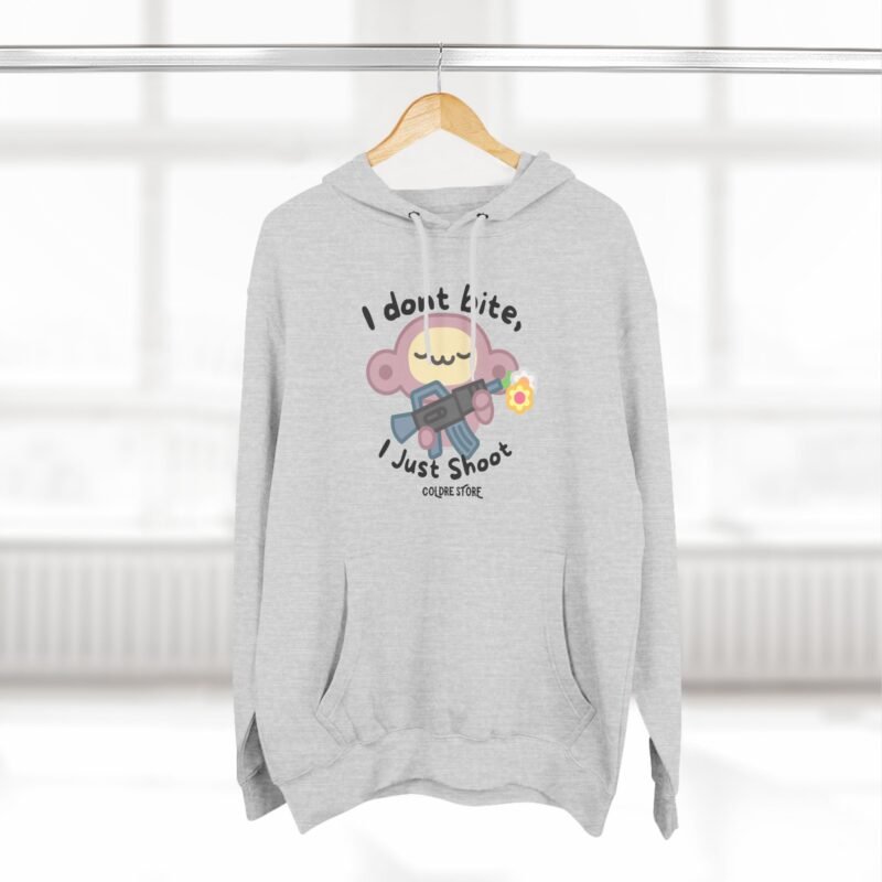 Cute Monkey Graphic Hoodie - 'I Don't Bite, I Just Shoot' - Image 12