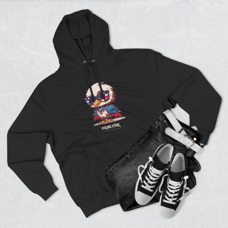 Patriotic Eagle Fleece Hoodie - Fun USA Graphic Sweatshirt - Image 3