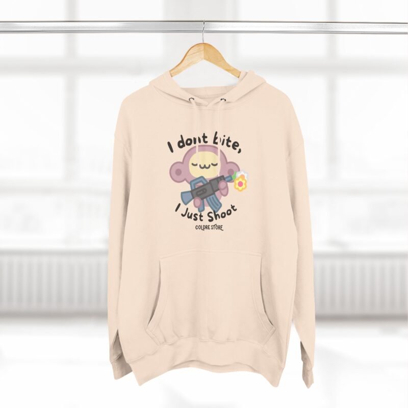 Cute Monkey Graphic Hoodie - 'I Don't Bite, I Just Shoot' - Image 4