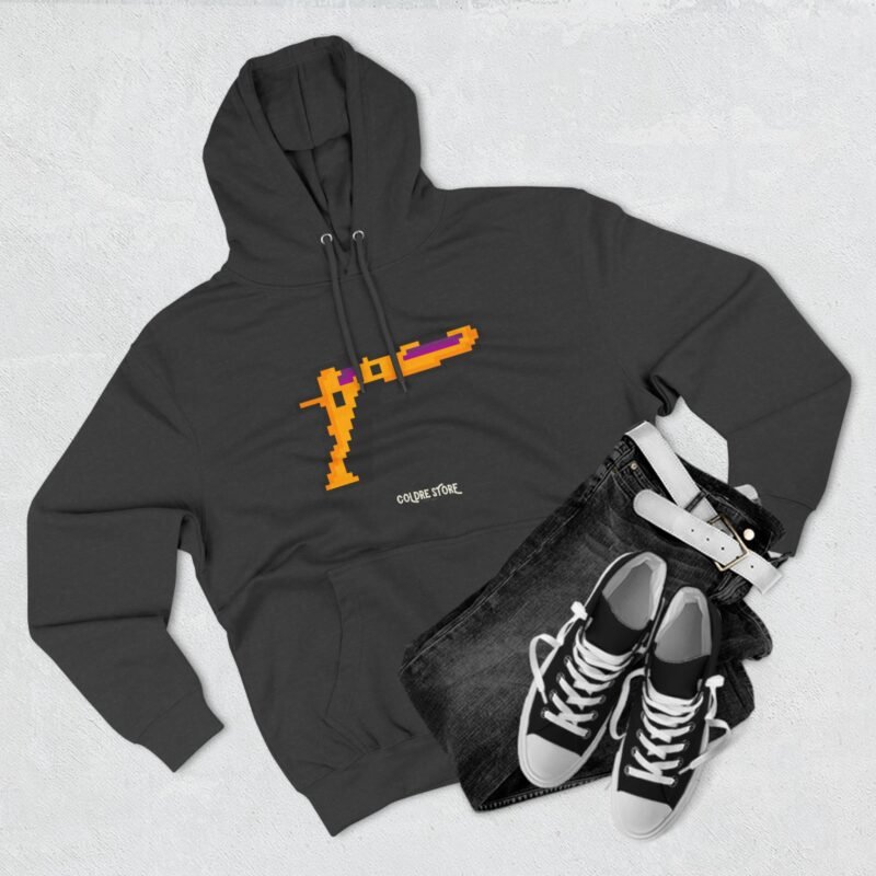 Retro Gamer Three-Panel Fleece Hoodie - Pixel Art Design - Image 15