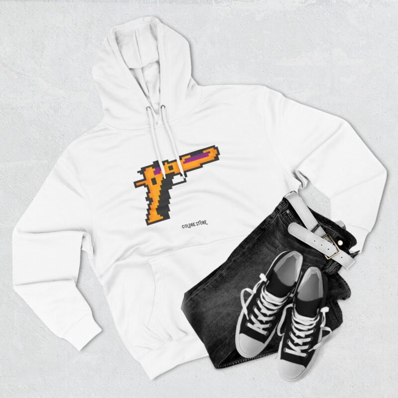 Retro Gamer Three-Panel Fleece Hoodie - Pixel Art Design - Image 7