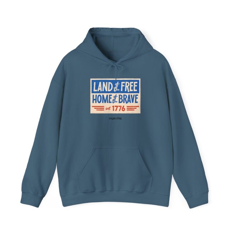 Patriotic Unisex Hoodie - LAND OF FREE, HOME OF BRAVE Est. 1776 - Image 33