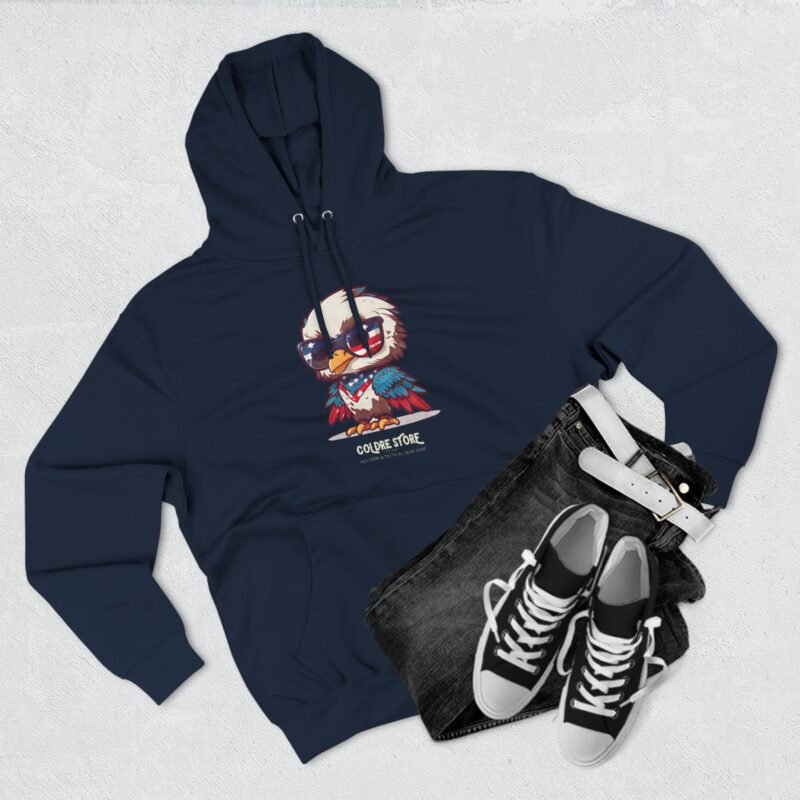 Patriotic Eagle Fleece Hoodie - Fun USA Graphic Sweatshirt - Image 23