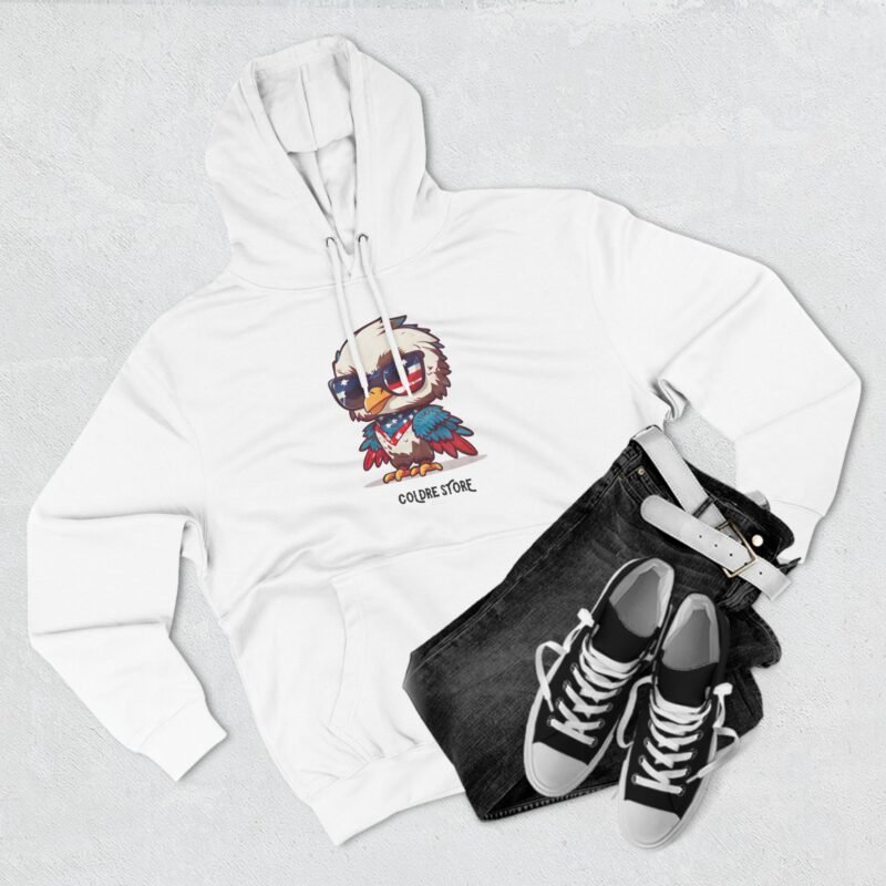 Patriotic Eagle Fleece Hoodie - Fun USA Graphic Sweatshirt - Image 7