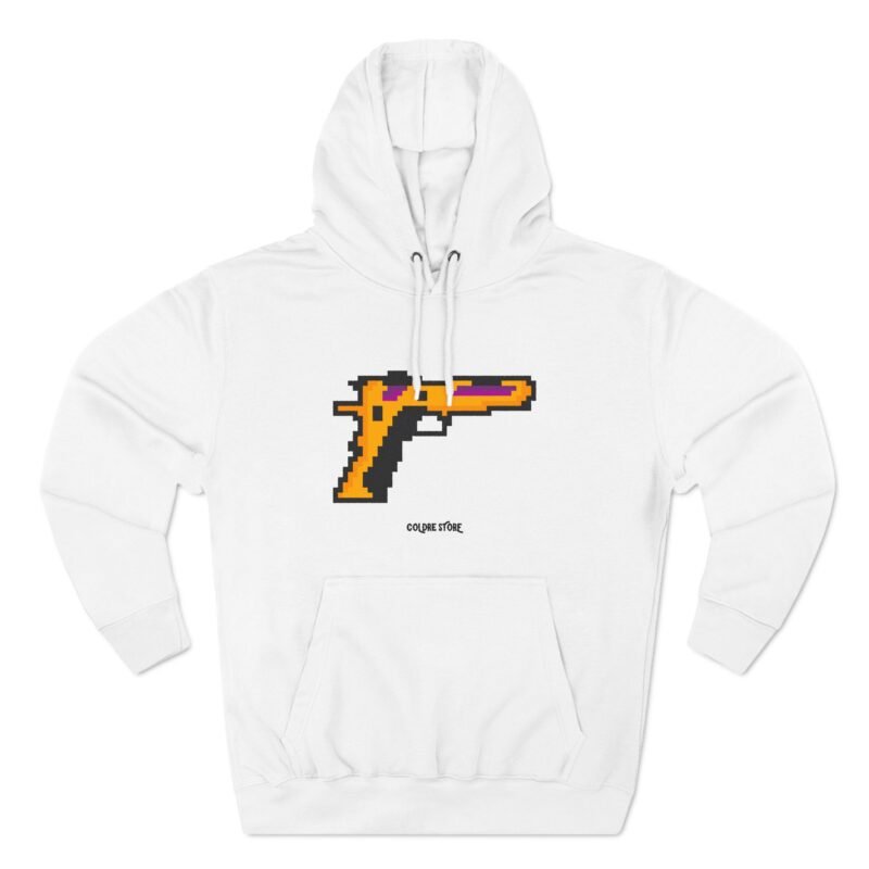 Retro Gamer Three-Panel Fleece Hoodie - Pixel Art Design - Image 5