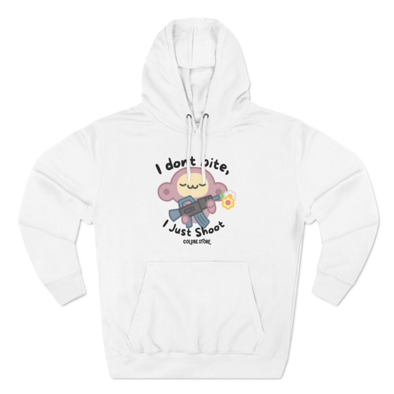 Cute Monkey Graphic Hoodie - 'I Don't Bite, I Just Shoot' - Image 5