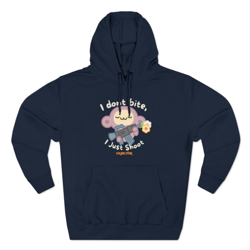 Cute Monkey Graphic Hoodie - 'I Don't Bite, I Just Shoot' - Image 29