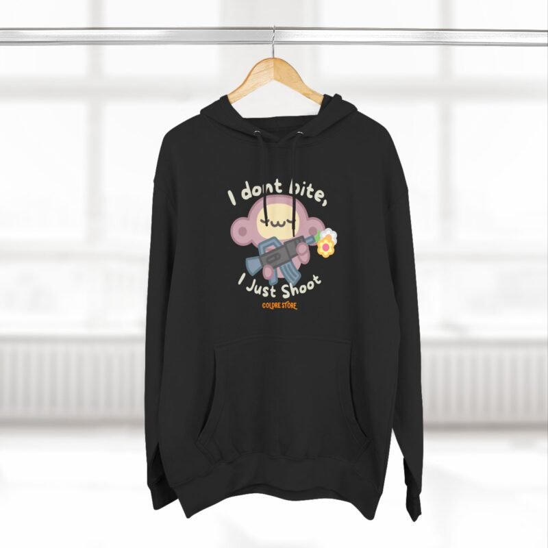 Cute Monkey Graphic Hoodie - 'I Don't Bite, I Just Shoot' - Image 20