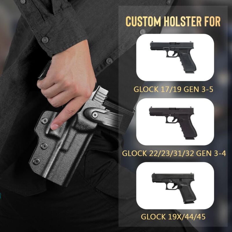 Glock 17/19 Gen 3-5, Glock 19x/44/45, Glock 22/23/31/32 Gen 3-4 Level 2 Duty Kydex Holster