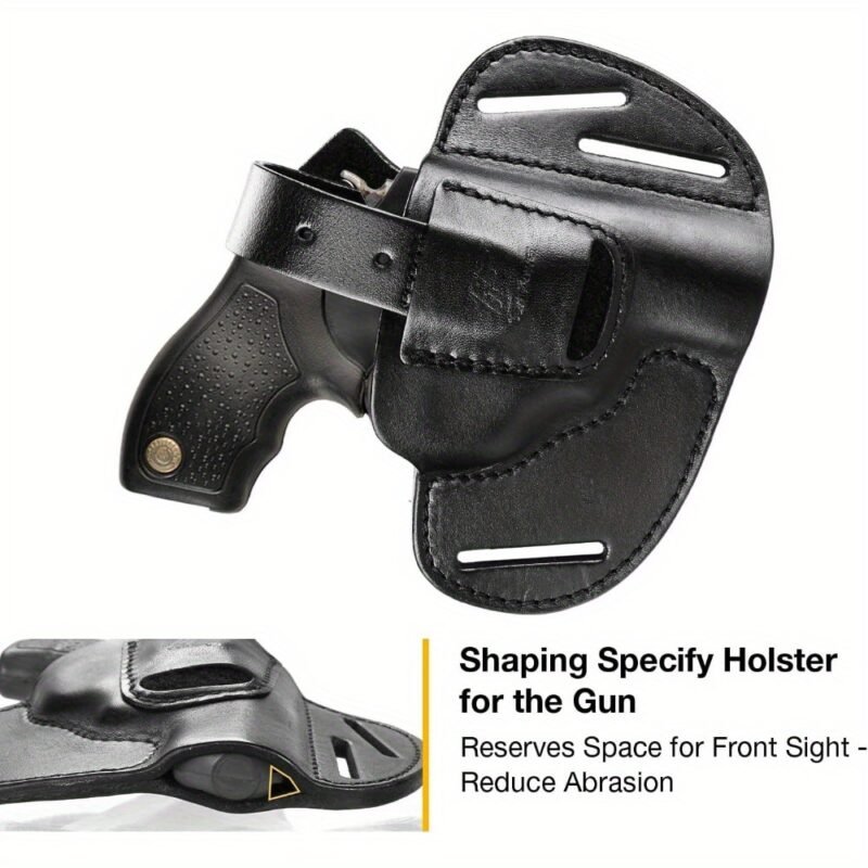 Handmade Leather OWB Holster | for S&W J Frame, 38 Special Revolvers Rug LCR, S&W 442/ 642, Taurus, Charter, and Other 38 Special Snub Nose Revolvers up to 2.25