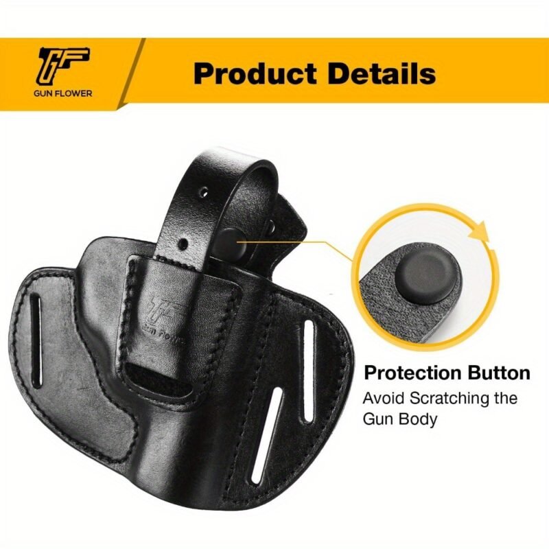 Handmade Leather OWB Holster | for S&W J Frame, 38 Special Revolvers Rug LCR, S&W 442/ 642, Taurus, Charter, and Other 38 Special Snub Nose Revolvers up to 2.25