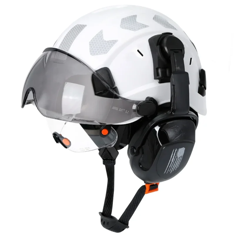 Safety Industrial Construction Helmet With Earmuffs