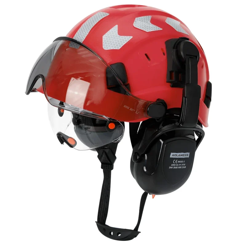Safety Industrial Construction Helmet With Earmuffs