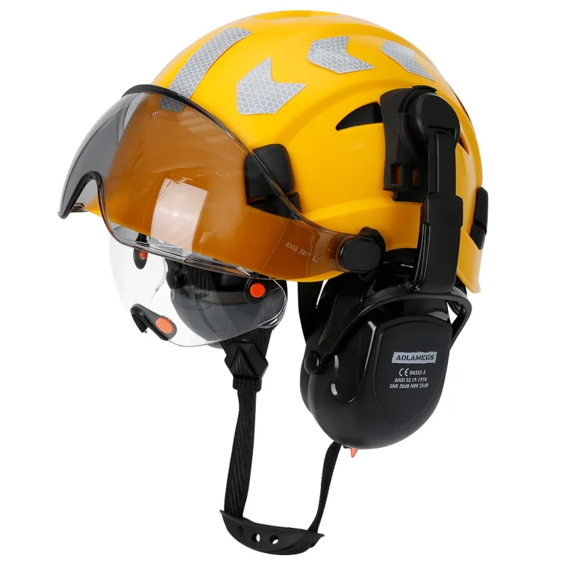 Safety Industrial Construction Helmet With Earmuffs