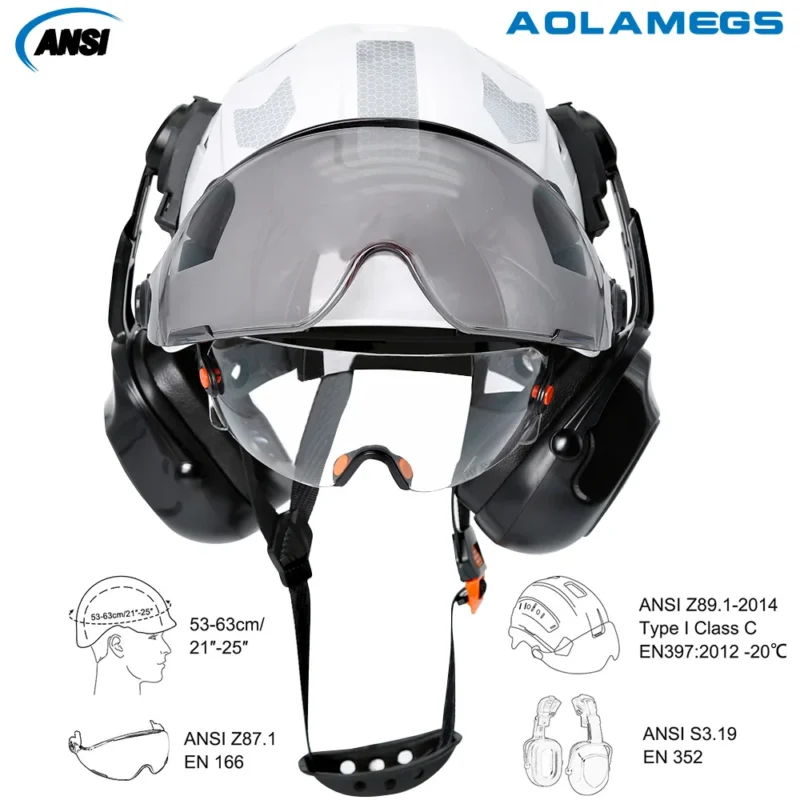 Safety Industrial Construction Helmet With Earmuffs - Image 3