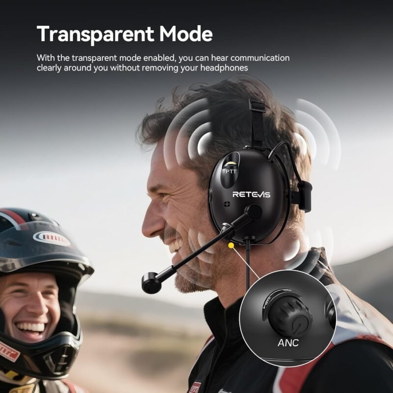ANC Noise Canceling Walkie Talkie Headset Behind the Head - Image 7