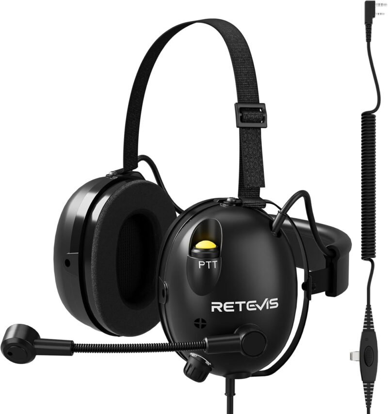 ANC Noise Canceling Walkie Talkie Headset Behind the Head