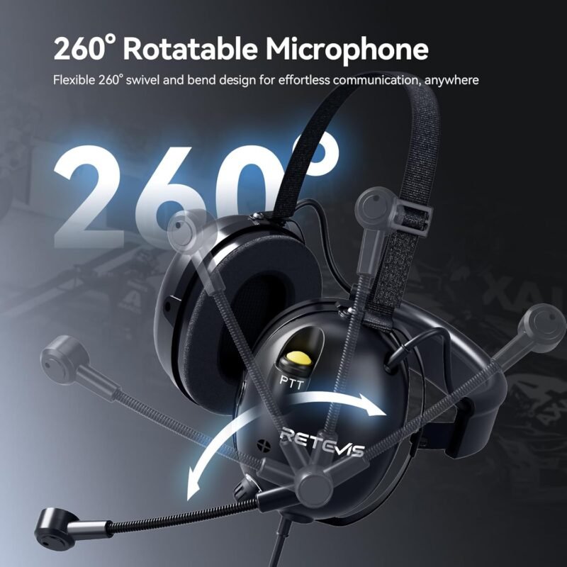 ANC Noise Canceling Walkie Talkie Headset Behind the Head - Image 4