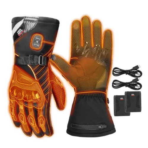 Heated Gloves Motorcycle Winter Moto Heated Gloves Warm Waterproof Rechargeable Heating Thermal Gloves For Snowmobile