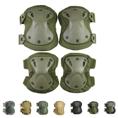 Tactical Combat Knee & Elbow Protective Pads Set for Outdoor CS Paintball Game Cycling Safety Skateboarding Gear Skates Knee Protection Guard Pads