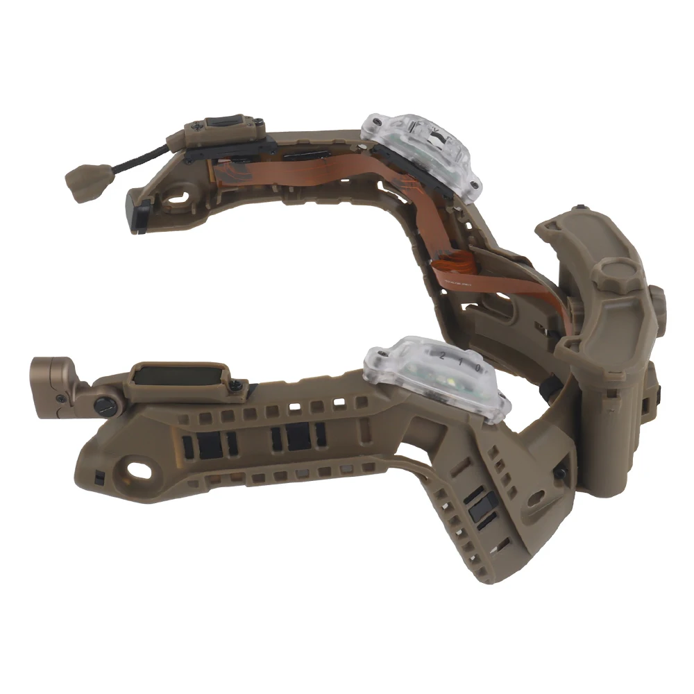 Tactical Modular ARC Rail Helmet Light Set – Battery Box, IR Light, LED Flashlight & Dual Signal Light for FAST Helmets