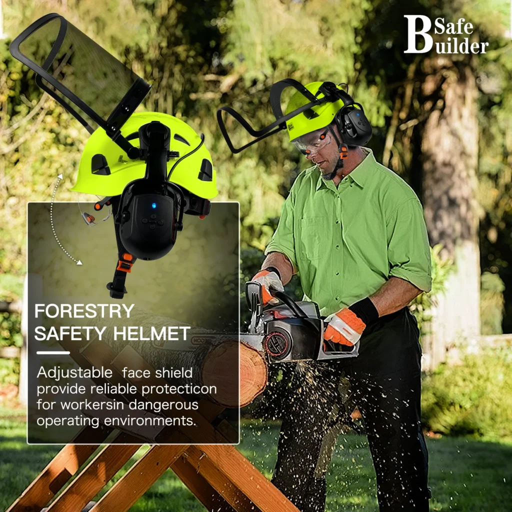 chainsaw helmet with bluetooth working